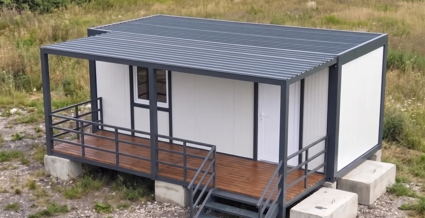 Elite konteyner — verandalı, ahşap teraslı ünite